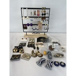 VTG Jewelry Lot ClipOn Screw Pierced Signed Gold Beaded Silver Mix Metals 30+